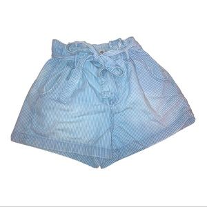 American Eagle PinStripe Tie Belt Loose Shorts